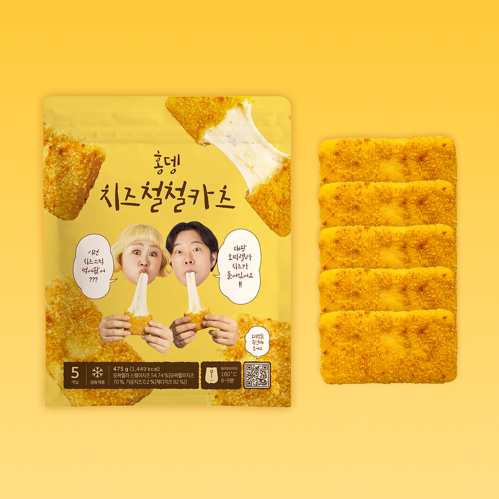 김민기 홍윤화 부부의 홍뎅 치즈철철카츠 칠리스 모짜렐라 대왕 치즈스틱 475g, 1개 이미지 3