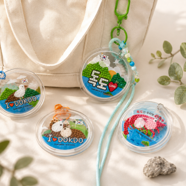 아크릴 보석 십자수 독도 돔 키링만들기 DIY 학교수업 준비물 - 상품 이미지