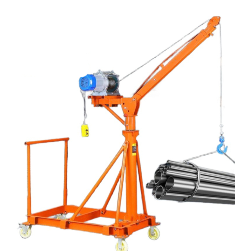 이동식 크레인 호이스트 윈치 기중기 옥상 리프트 220V 12m 100kg 600W - 상품 이미지