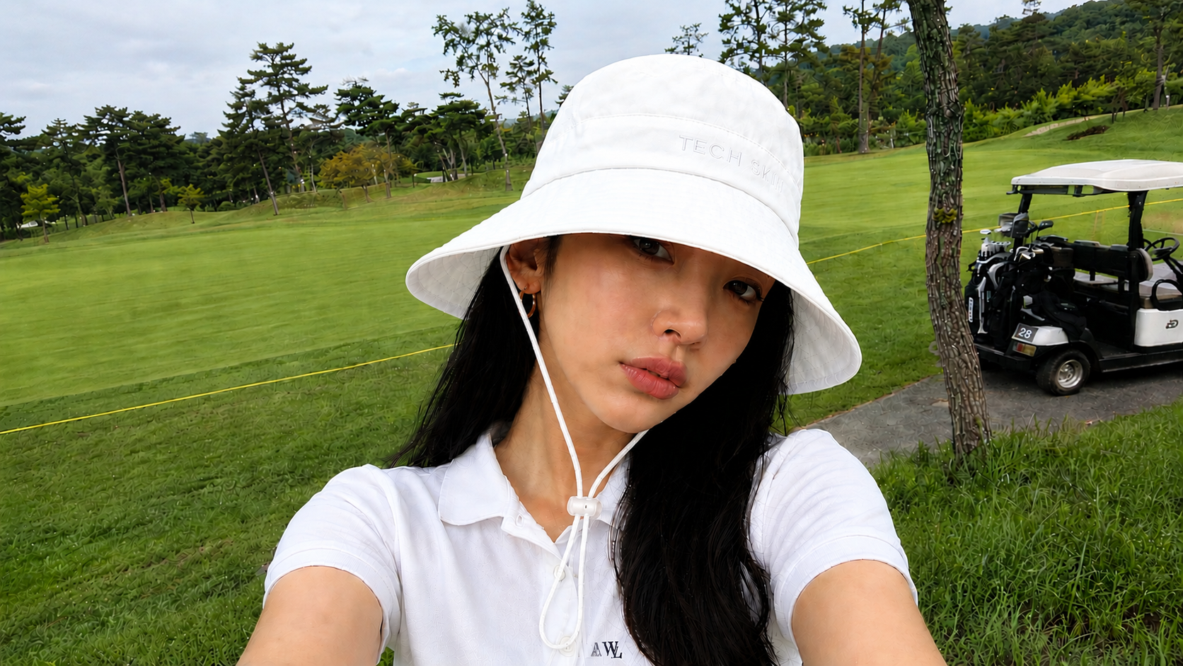 테크스킨 남여공용 넥커버 버킷햇 화이트 - 상세 이미지 2