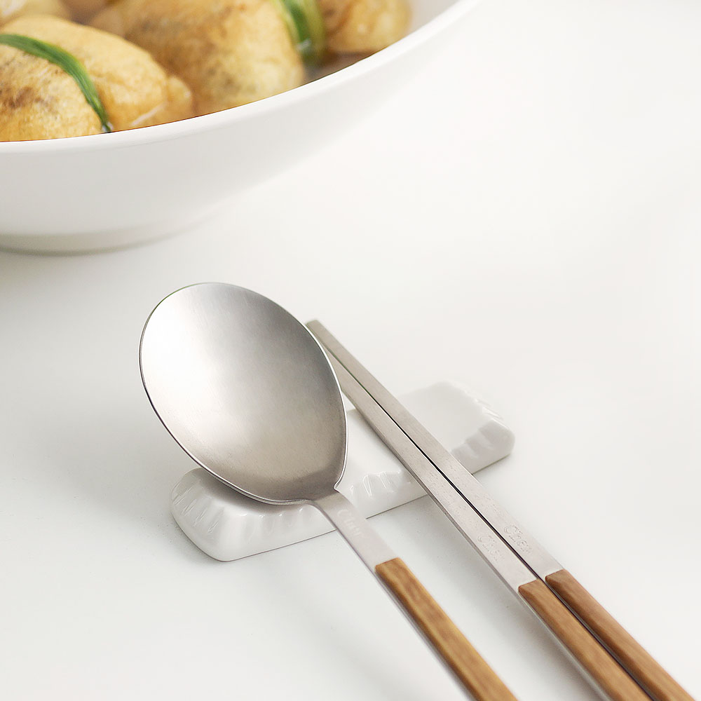 윤도자기 순백 화이트 국산 수저받침 숟가락 젓가락 받침대 이미지 7