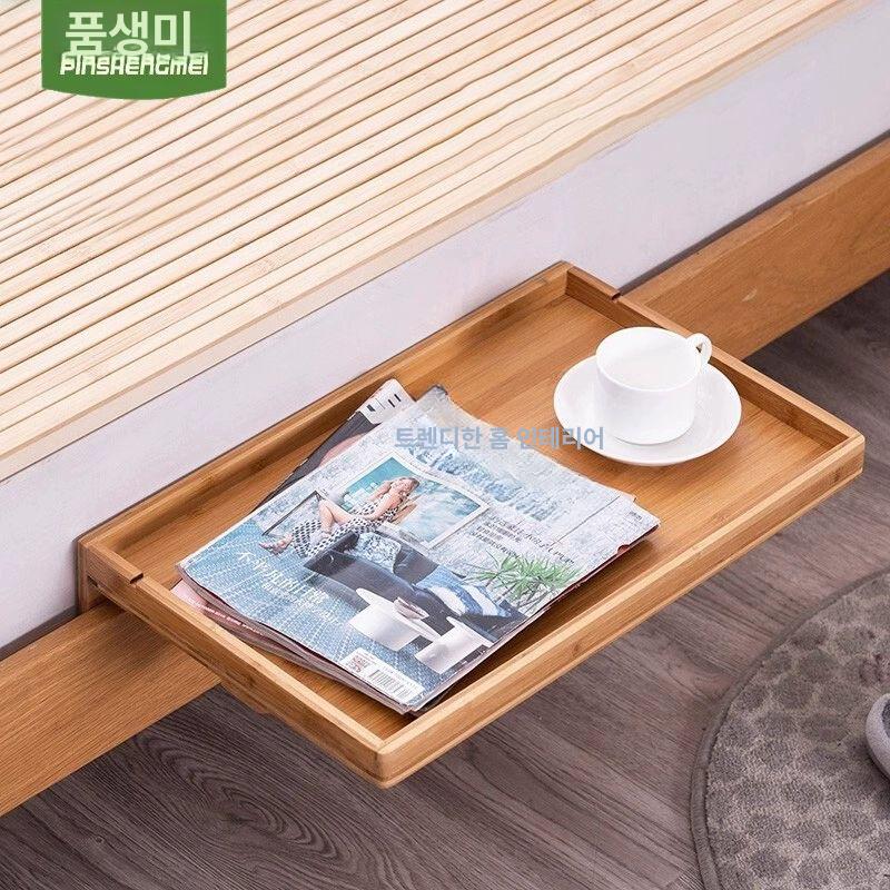 노트북 이층침대선반 우드 걸이 침실 브래킷 틈새 사이즈 원룸 저장 내부 서랍 침대용 - 상세 이미지 3