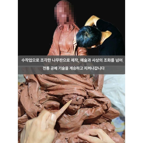 고귀한 파티마의 성모상 교회 장식품 기도하는 가정 핸즈 위드 레트로 35 x 35x90cm - 상세 이미지 5