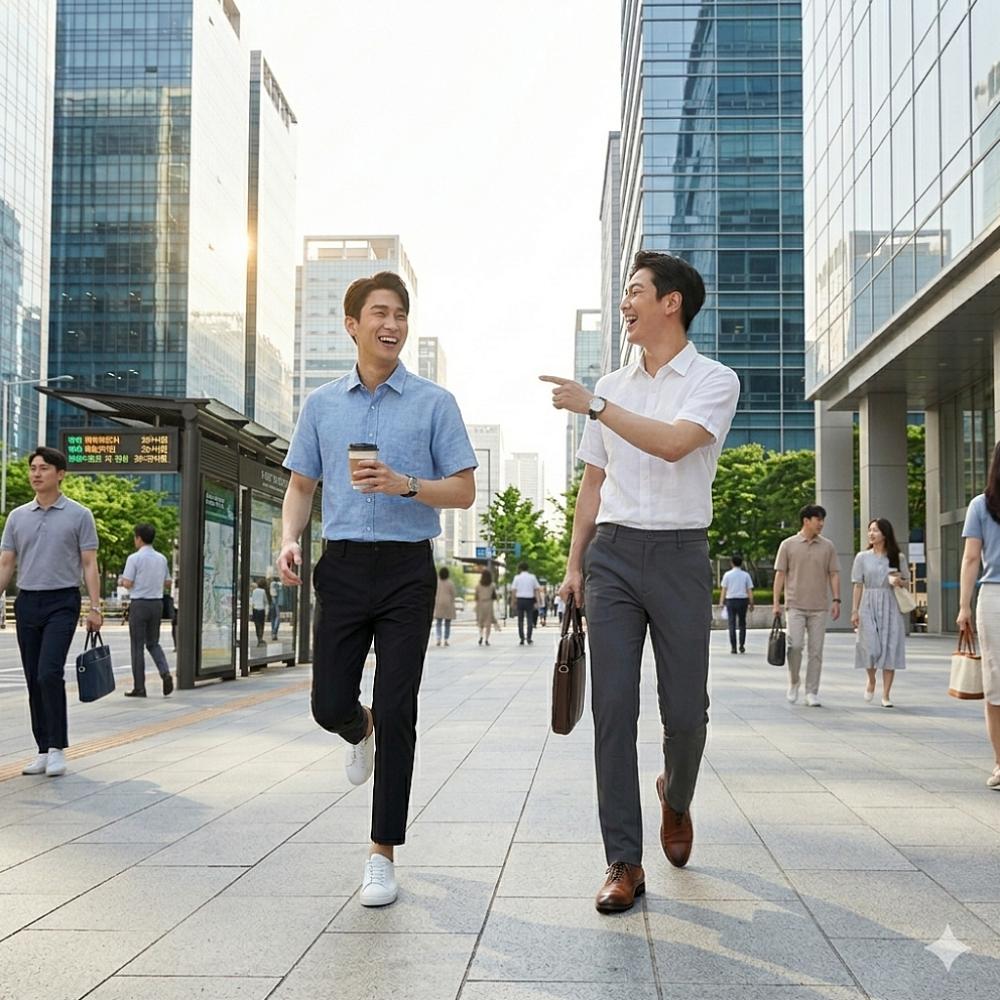 남성 여름 슬랙스 9부 얇은 시원한 초경량 스판 정장 바지 - 상품 이미지