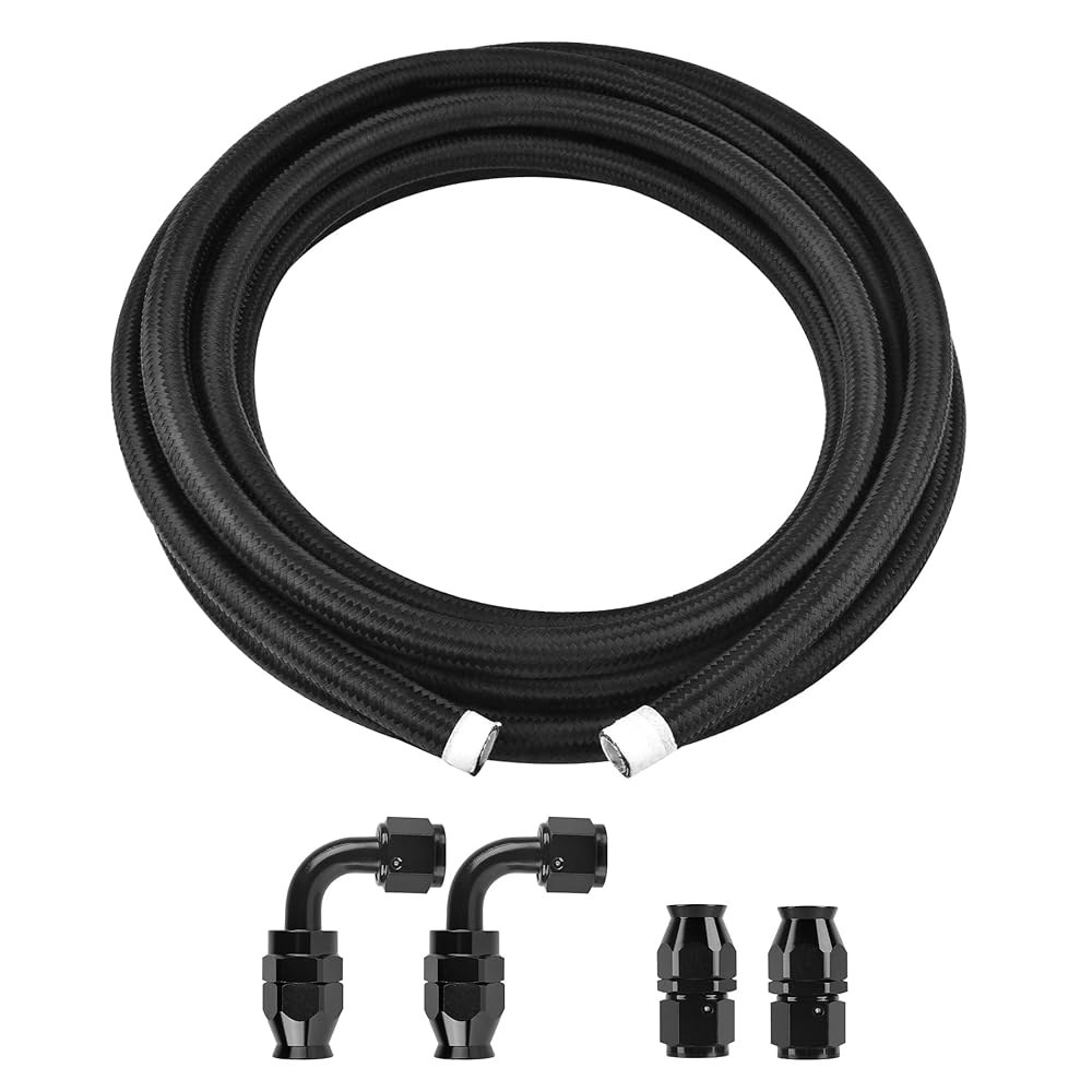 이블 에너지 8AN PTFE 연료 라인 키트, AN8 E85 호스 키트 10FT 블랙 6AN - 상품 이미지