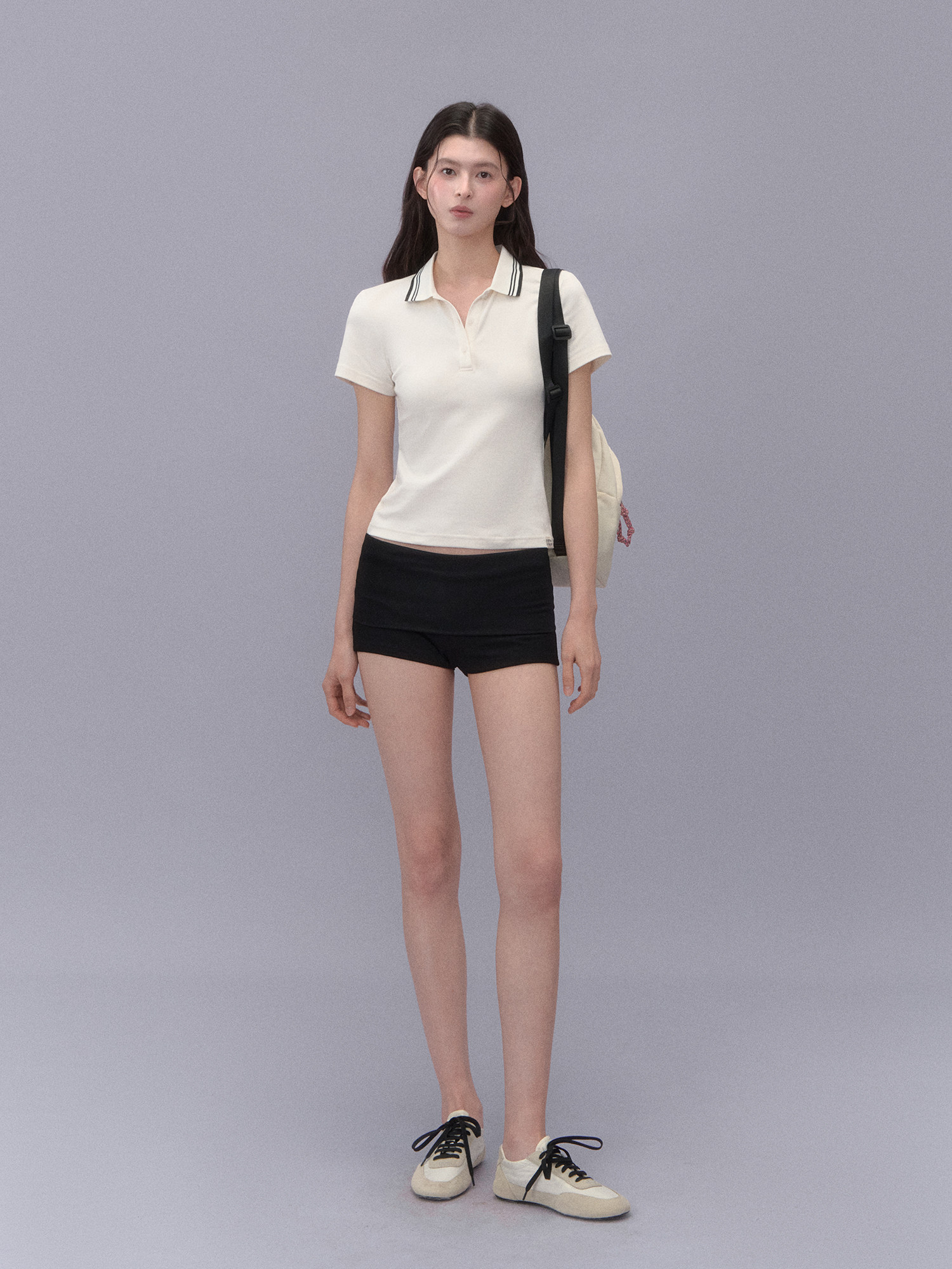 LaluneDuCiel 폴로넥 반팔 카라 티셔츠 여성 여름 반팔티 - 상세 이미지 2