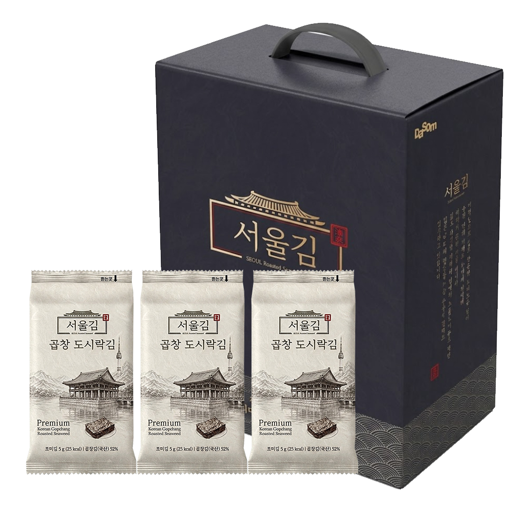 서울김 곱창 도시락김 5g x 30봉 보령 대천 중앙맛김 두번구운 맛있는 조미김 선물세트 이미지