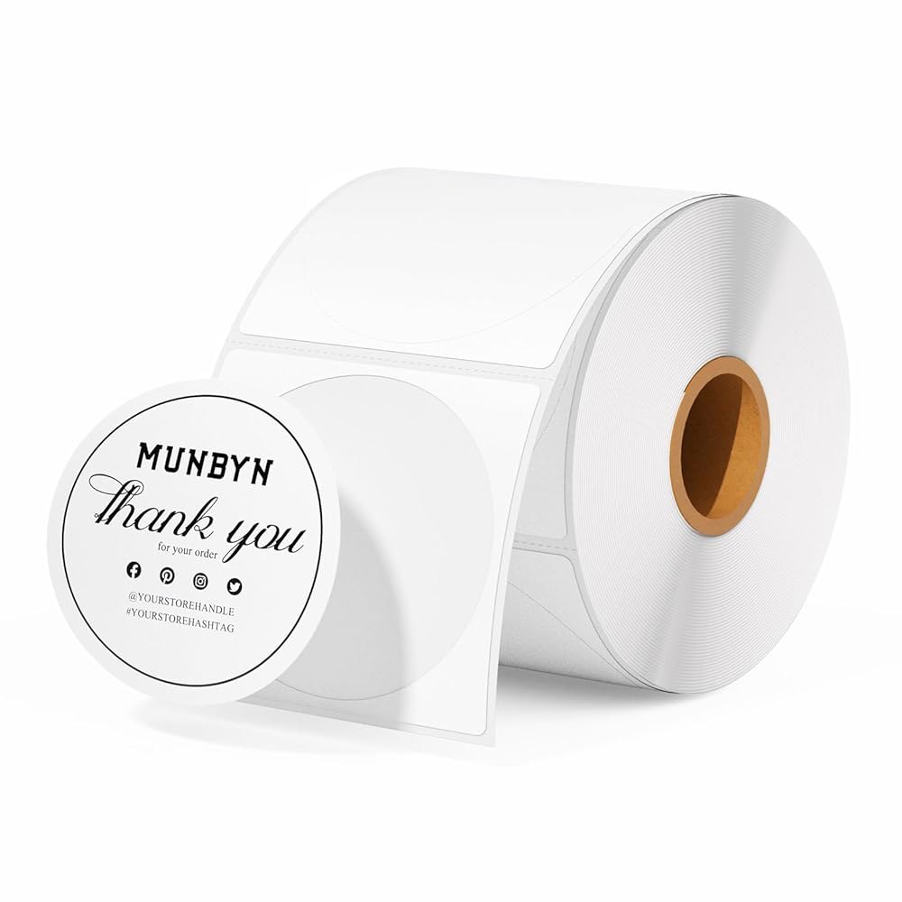 먼빈 2인치 서클 열 스티커 라벨, 비즈니스용 자가 접착 원형 직접 750매 / 1롤 Blue 2inch 1 - 상품 이미지