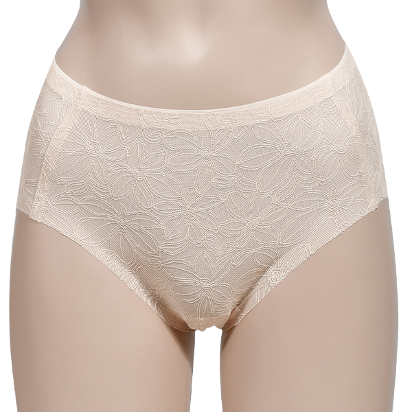 이드로 여성 심리스 누디라인 레이스 시스루 망사 맥시 삼각 팬티 - 상세 이미지 4