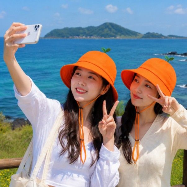 제주 감귤 모자 버킷햇 귤모자 벙거지 제주도 여행 - 상품 이미지