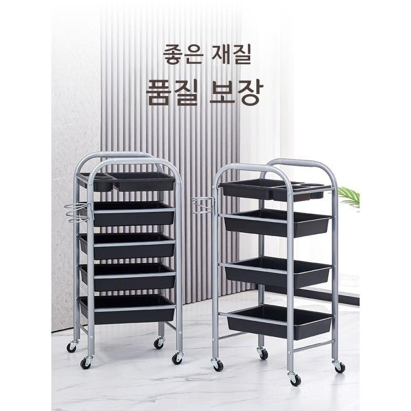 미용실 카트 염색 파마 도구 트롤리 뷰티 4단계 실버 클래식 표준 구성 - 상세 이미지 2