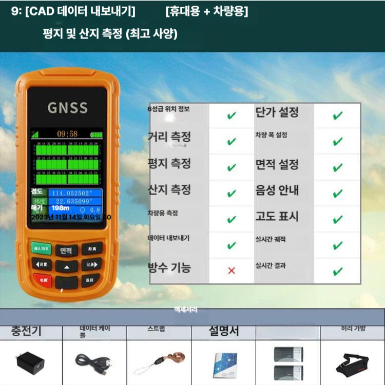 부동산 면적측정기 토지 현장 측량기 고정밀 계측 땅 지형 밭 장비 배터리 재는 - 상세 이미지 2