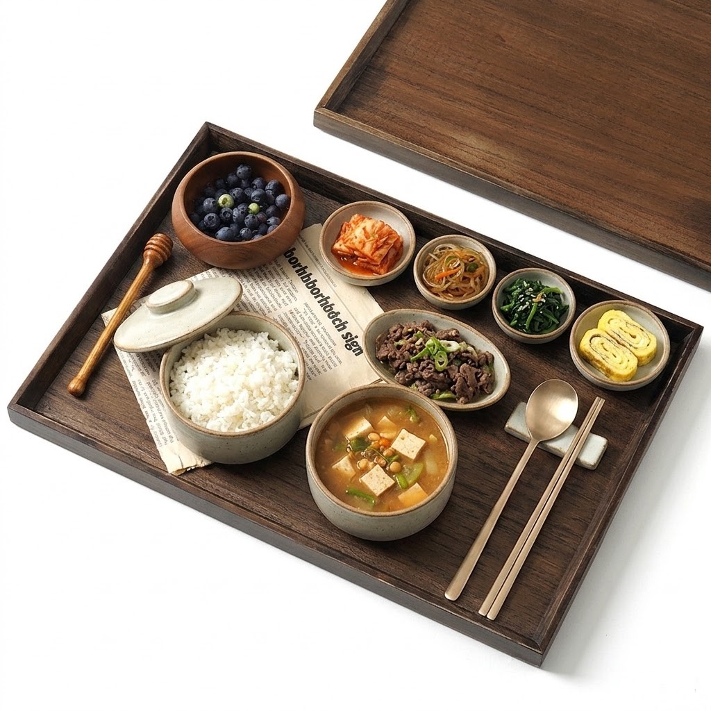 판테온 우드 트레이 사각 나무 카페 대형 1인 개인 쟁반 47.5cm, 1개 - 상세 이미지 2