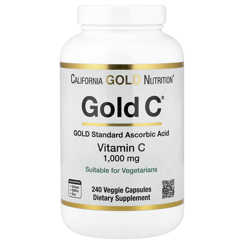 캘리포니아골드뉴트리션 Gold C USP 등급 비타민C 1000mg 240캡슐, 1개 - 상품 이미지