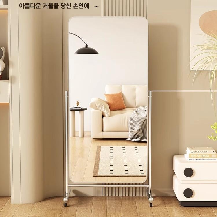 각도조절 이동식 전신거울 골드 실버 바퀴달린 드레스룸 거울 스탠드 - 상세 이미지 5
