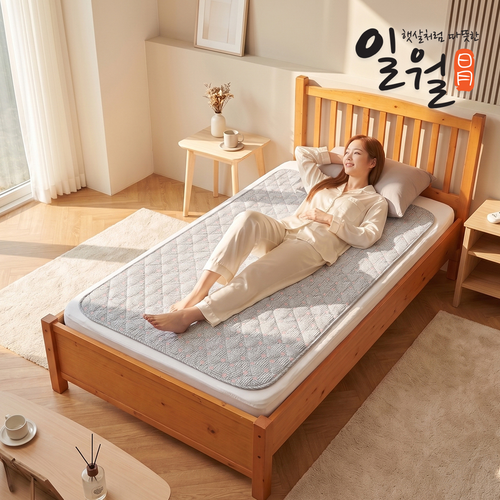 일월 전기매트 핑크스페이드 초절전형 탄소 카본매트 전기장판 워셔블 싱글 - 상세 이미지 5