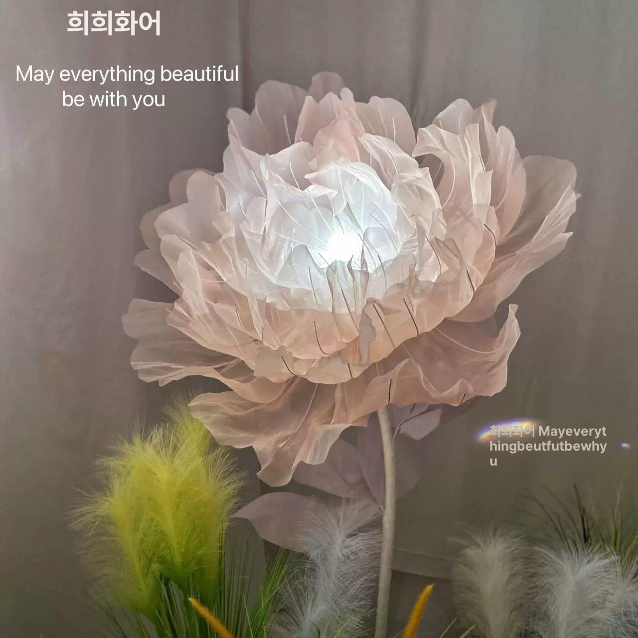 결혼식 스탠드 무드등 집들이 플라워 램프 파티 인테리어 움직이는 꽃조명 장식용 - 상세 이미지 5