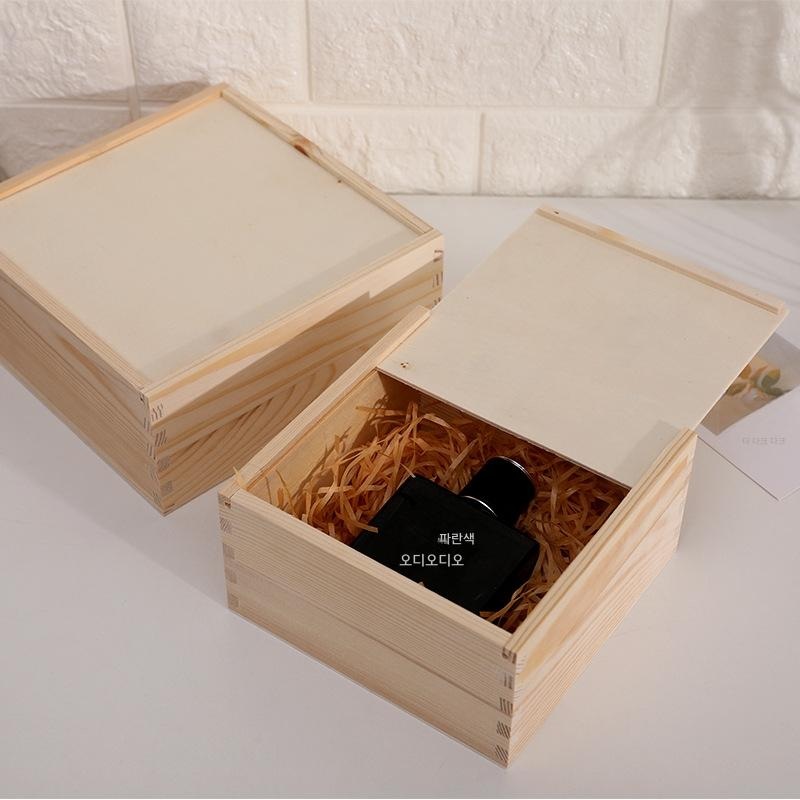 탁상용 나무 서랍 수납함 보석함 잡화 정리함 합판 인출식 디자인 12x12x8cm - 상세 이미지 3
