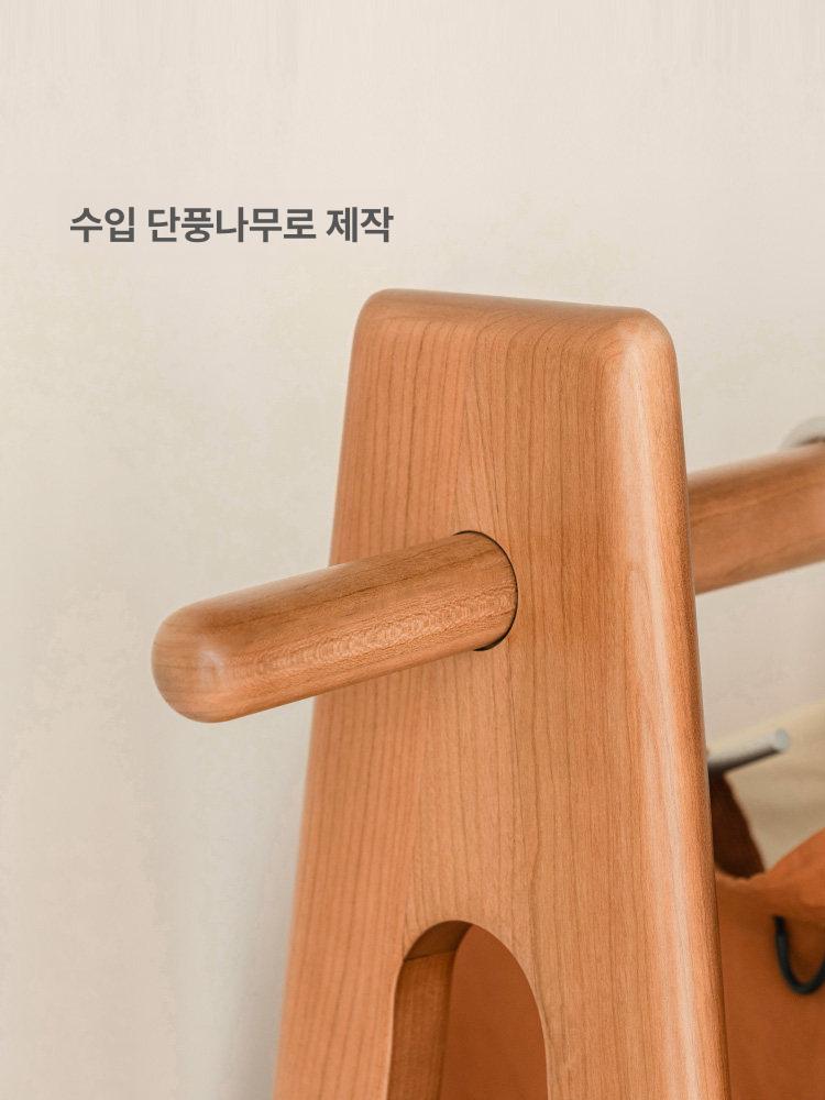 옷가게 행거 원목 심플 인테리어 스탠드옷걸이 침실 선반 북유럽 수납 고정식 - 상세 이미지 2