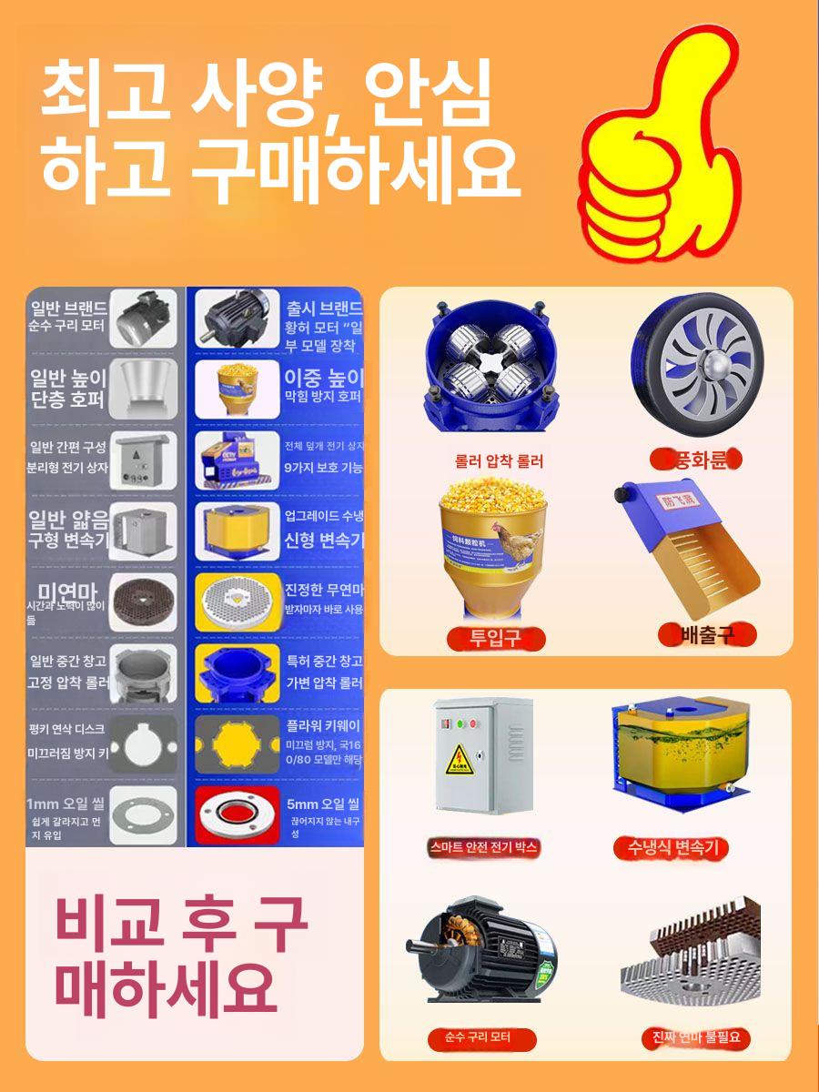 사료 혼합기 곡물 배합 압축기 대용량 펠릿 제조 분말 믹서 농장용 사료통 - 상세 이미지 2