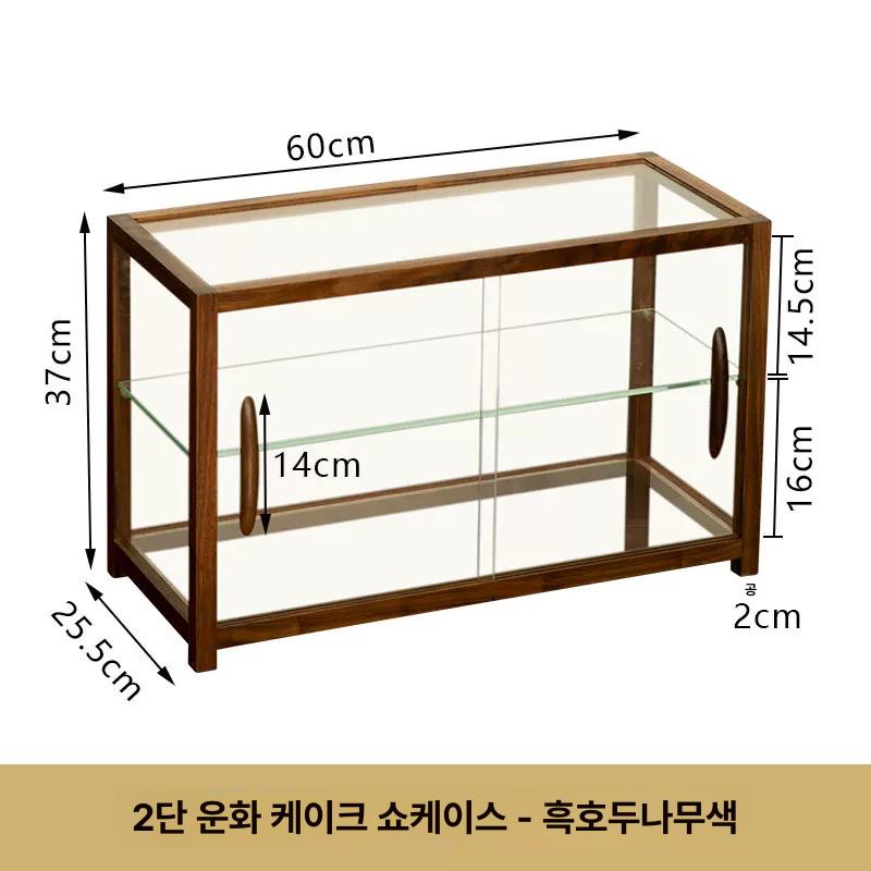 유리진열장 유리쇼케이스 디저트진열장 진열대 우드쇼케이스 디스플레이 빵진열장 - 상세 이미지 2