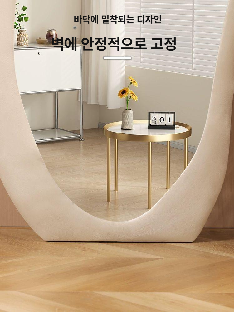 전신거울 스탠딩 대형 미러 이동식 홈 인테리어 현관 포토존 웨이브 스타일 거울 수정 - 상세 이미지 4