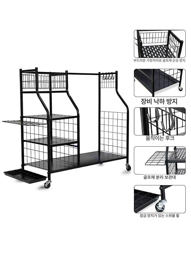 수납장 캐디백 선반 골프장진열대 바퀴 보관대 골프가방 기본 사이즈 장비 보관함 - 상세 이미지 4