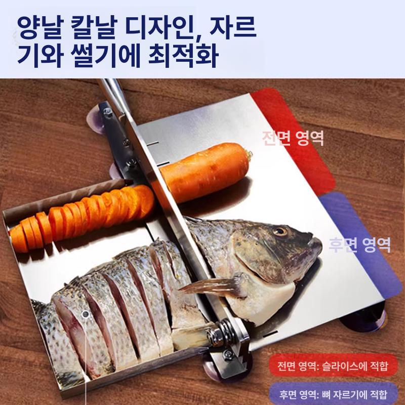 고기 생선 닭 뼈 절단기 수동 육절 작두식 단두대 가정용 탁상형 스테인리스 - 상세 이미지 2