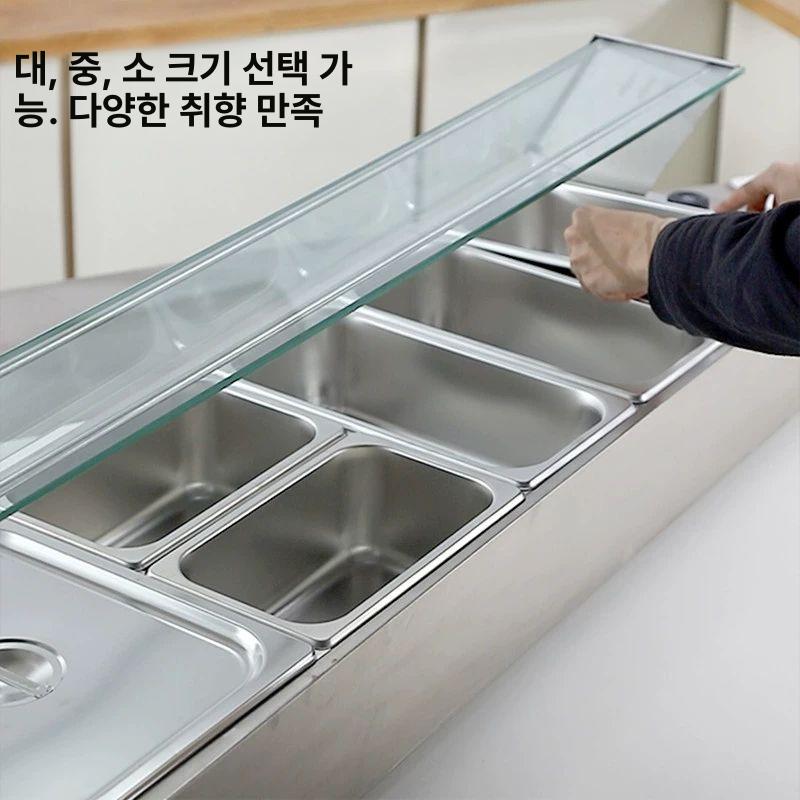 소형 탁상형 토핑냉장고 보관함 식당 샐러드바 김밥 가게 셀프 음식점 디스플레이 - 상세 이미지 3