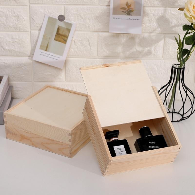 탁상용 나무 서랍 수납함 보석함 잡화 정리함 합판 인출식 디자인 12x12x8cm - 상품 이미지