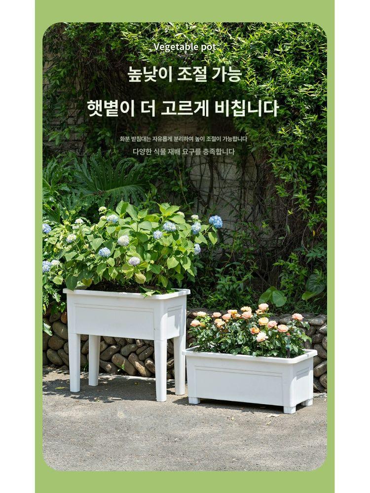 플랜트박스 대형도로화분 화단 조경 목재 토분 정원 베란다 텃밭상자 발코니 정사각 - 상세 이미지 4