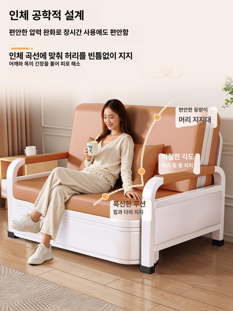 접이식 소파베드 확장형 수납 공간활용 거실 간이 원룸 프레임 매트리스 쇼파베드 - 상세 이미지 2