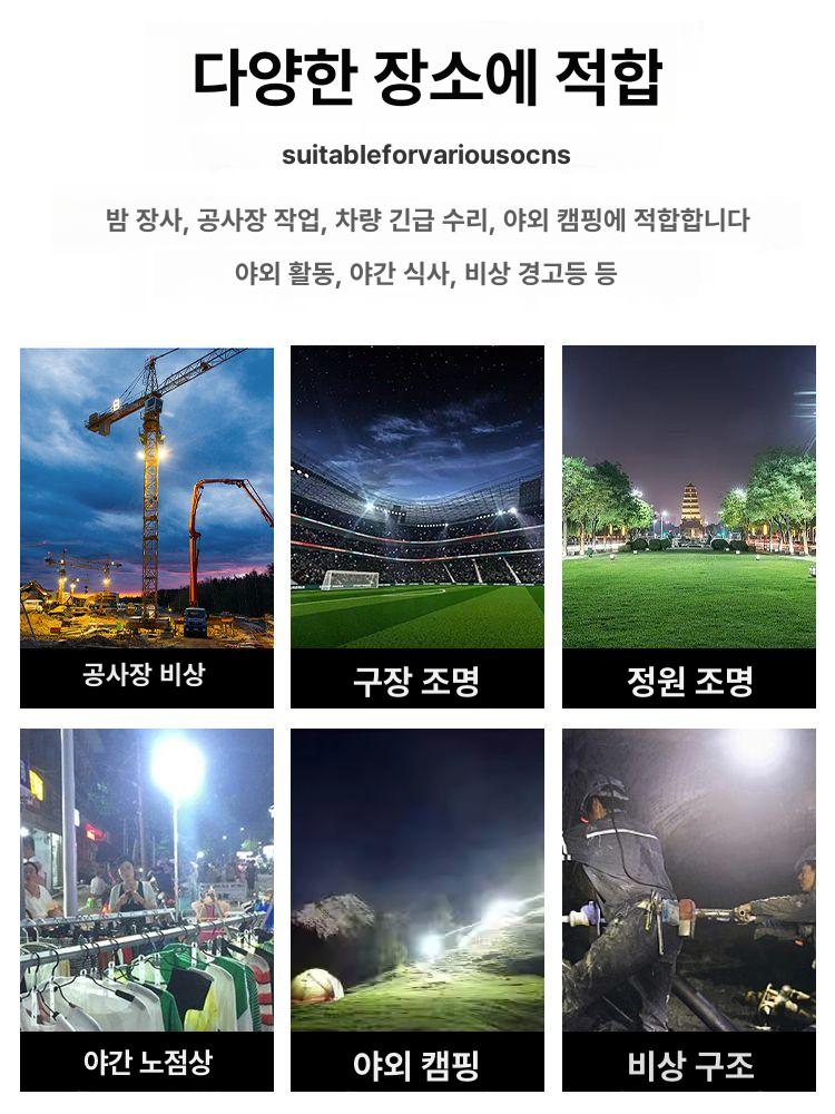 충전식 방폭등 공업용 LED 안전 공장등 조명 램프 경고등 작업용 작업등 비상 이미지 6