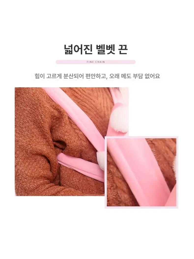 강아지 앞가방 워머 포대기 캥거루 백팩 반려동물 리본 이동장 소형견 산책가방 - 상세 이미지 5