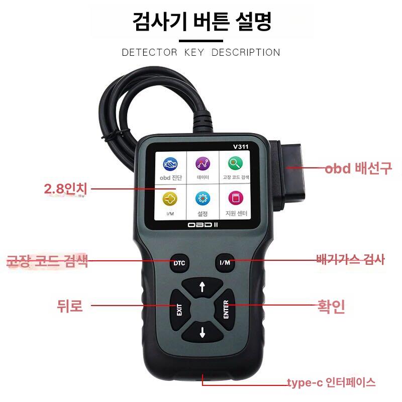 명확한 리더 결함 자동차진단기 배터리 도구 스캐너 범용 스캔 고성능 지능형 다국어 - 상세 이미지 5