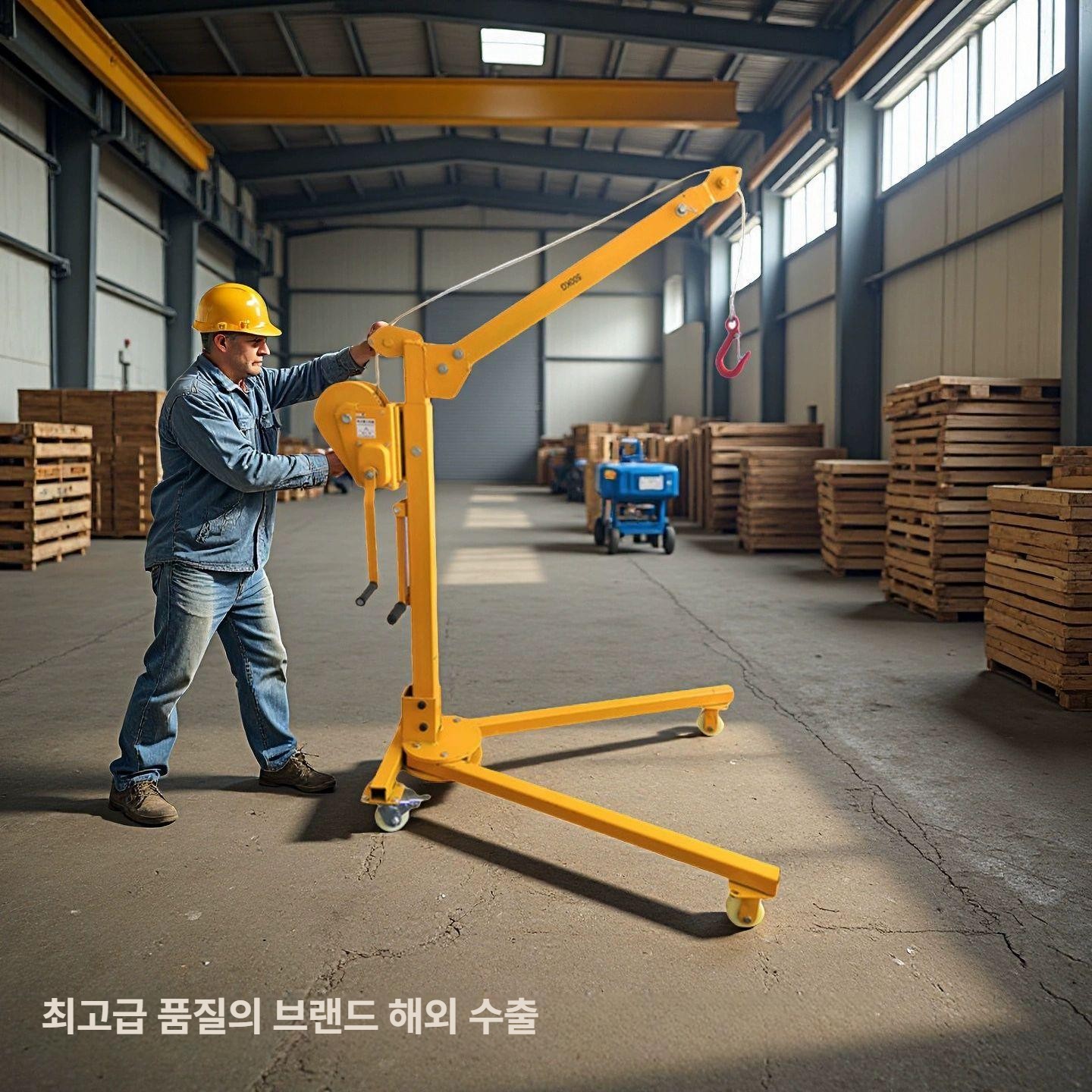 접이식 미니크레인 리프터 리프팅 기중기 와이어 도르래 운반기 소형리프트 차량용 - 상세 이미지 2
