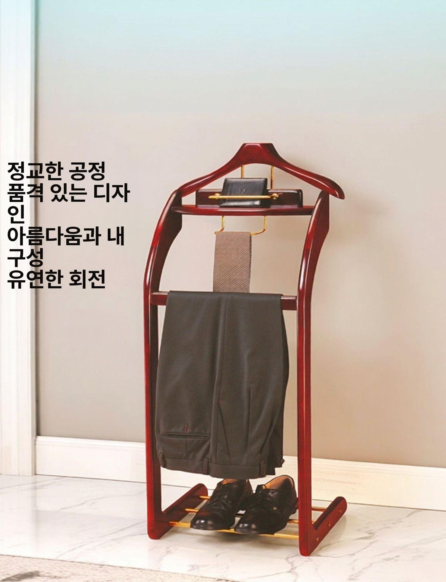 정장 행거 스탠드 수트 코트 거치대 이동식 스틸 샌드 색상 의류 보관 - 상세 이미지 4