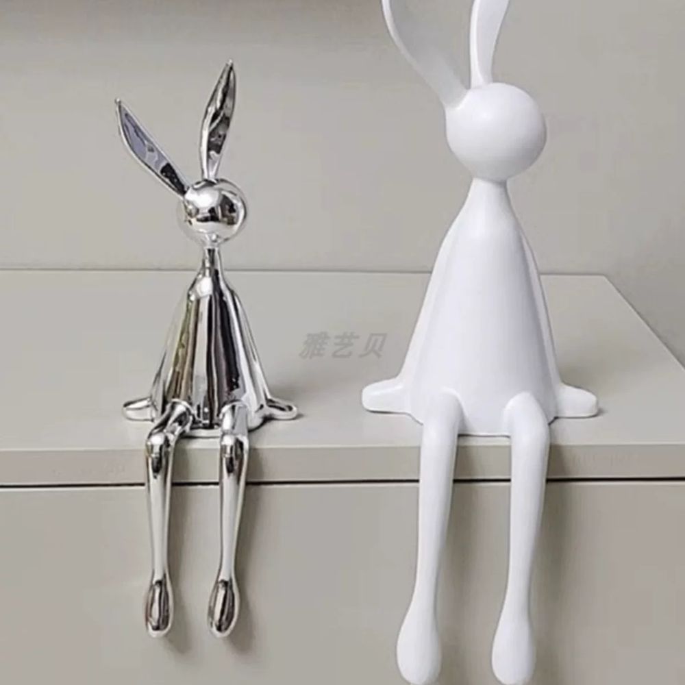 카툰 우사기인형 달 정원인형 장식품 - 상품 이미지