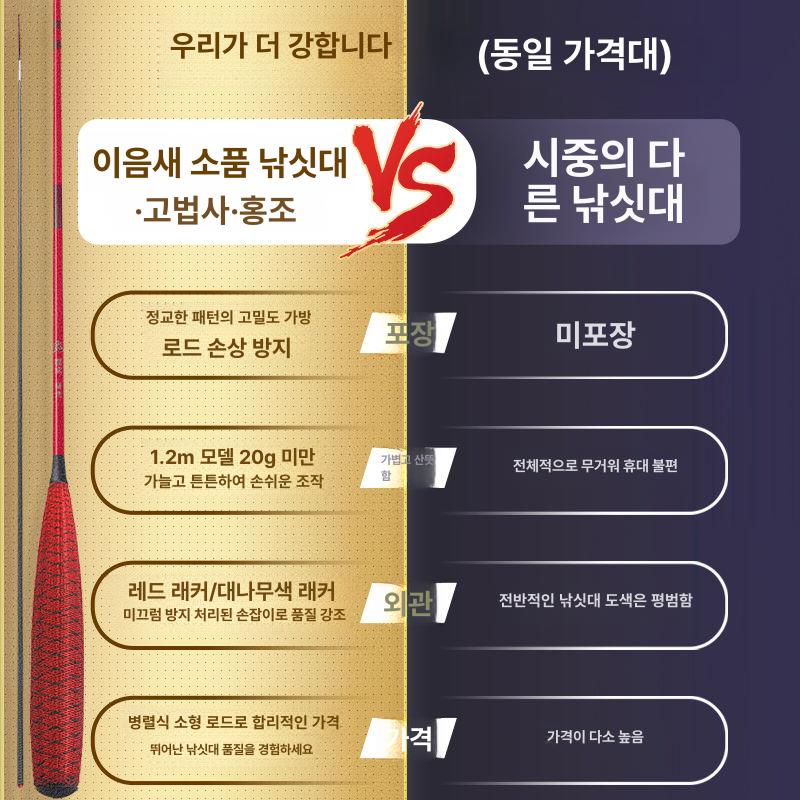 레드조 레자케이스 내림낚시대 붕어 잉어 나한죽 중층낚시대 카본 소재 낚싯대 내림대 - 상세 이미지 4