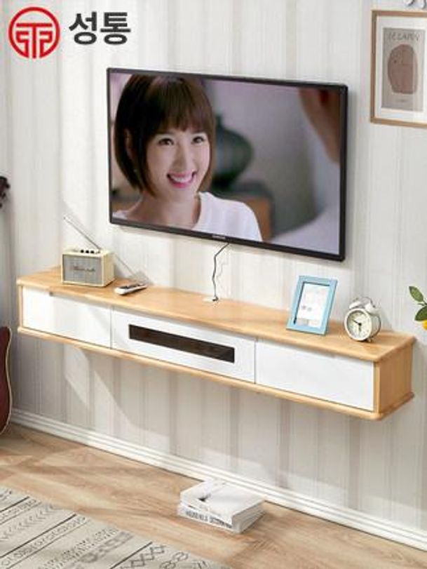 벽걸이 티비 거실장 받침대 슬림 선반 홈 인테리어 디스플레이 액자형 정리장 거실 수납 - 상세 이미지 3