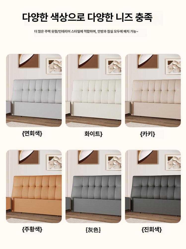 가죽 우아한 침대머리판 헤드보드 등받이 모던 소프트 패브릭 사이즈 극세사 - 상세 이미지 4