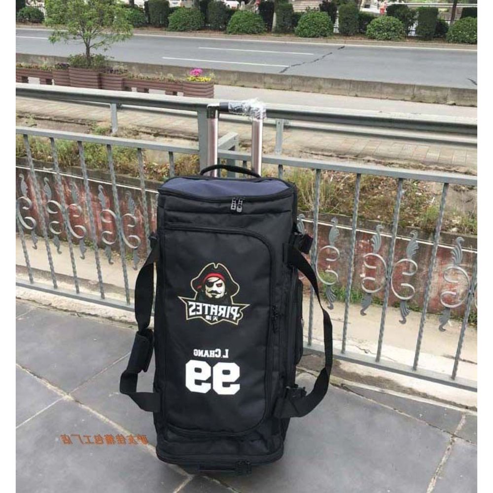 배낭 개인장비가방 숄더백 바퀴형 수납 대형 포수장비 배트가방 야구백팩 프로 야구가방 스포츠 빨간색과 블랙(어깨에 새 항목) 27인치 - 상품 이미지