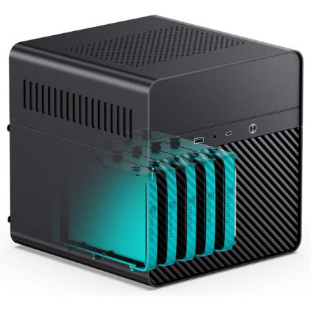 [해외]Jonsbo 존스보 N2 블랙 NAS ITX 케이스 5+1 디스크 베이 미니 알루미늄 내 BLACKK