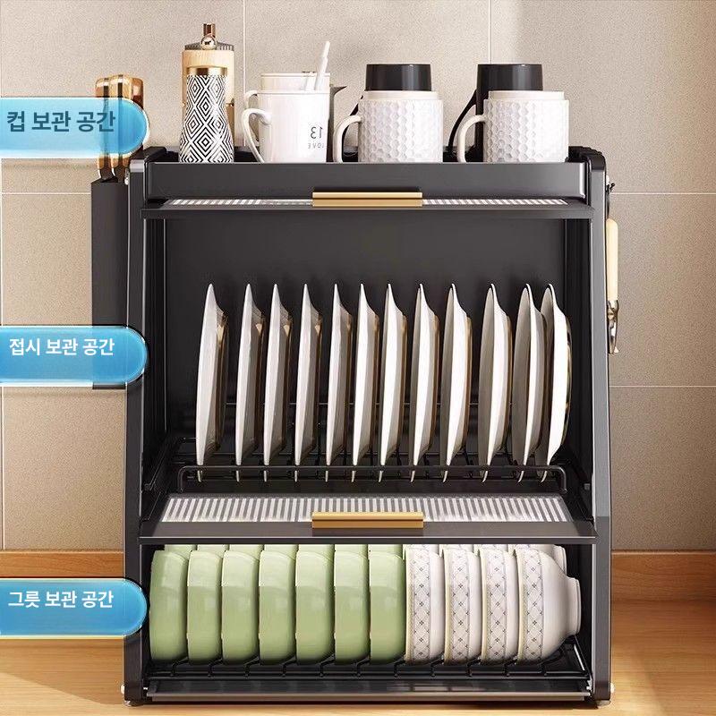 스테인리스 선반 주방 걸이형 정리대 상부장 공간활용 바스켓 댐핑 수납장 작업대 - 상세 이미지 4
