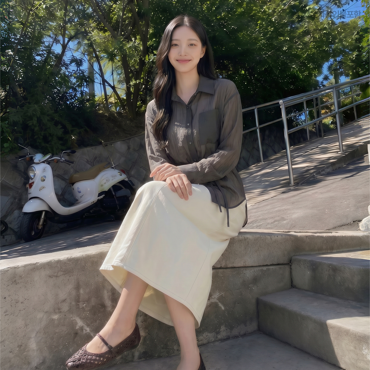 [온라인 단독] [N배송] 로엠 스트랩 디테일 셔츠 RMYWG25NT1 - 상세 이미지 4