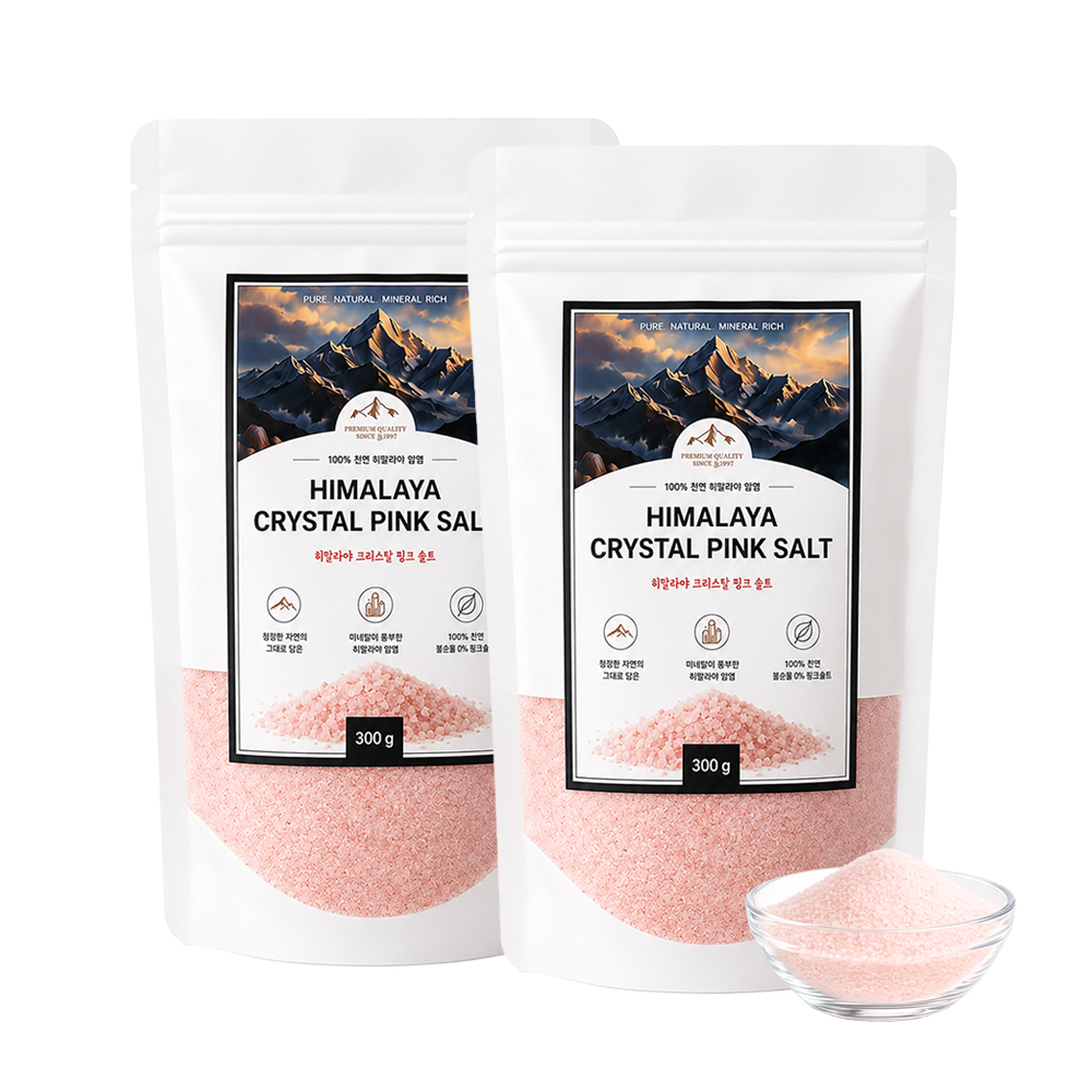 지노네상점 히말라야 핑크솔트 천연 암염 미네랄 소금 300g 500g 1kg x2 - 상품 이미지