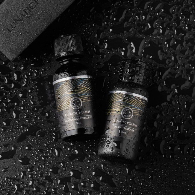 [루나틱폴리시]글래스 마스터 자동차유막제거제 30ml+발수코팅제 30ml 산화세륨 - 상품 이미지