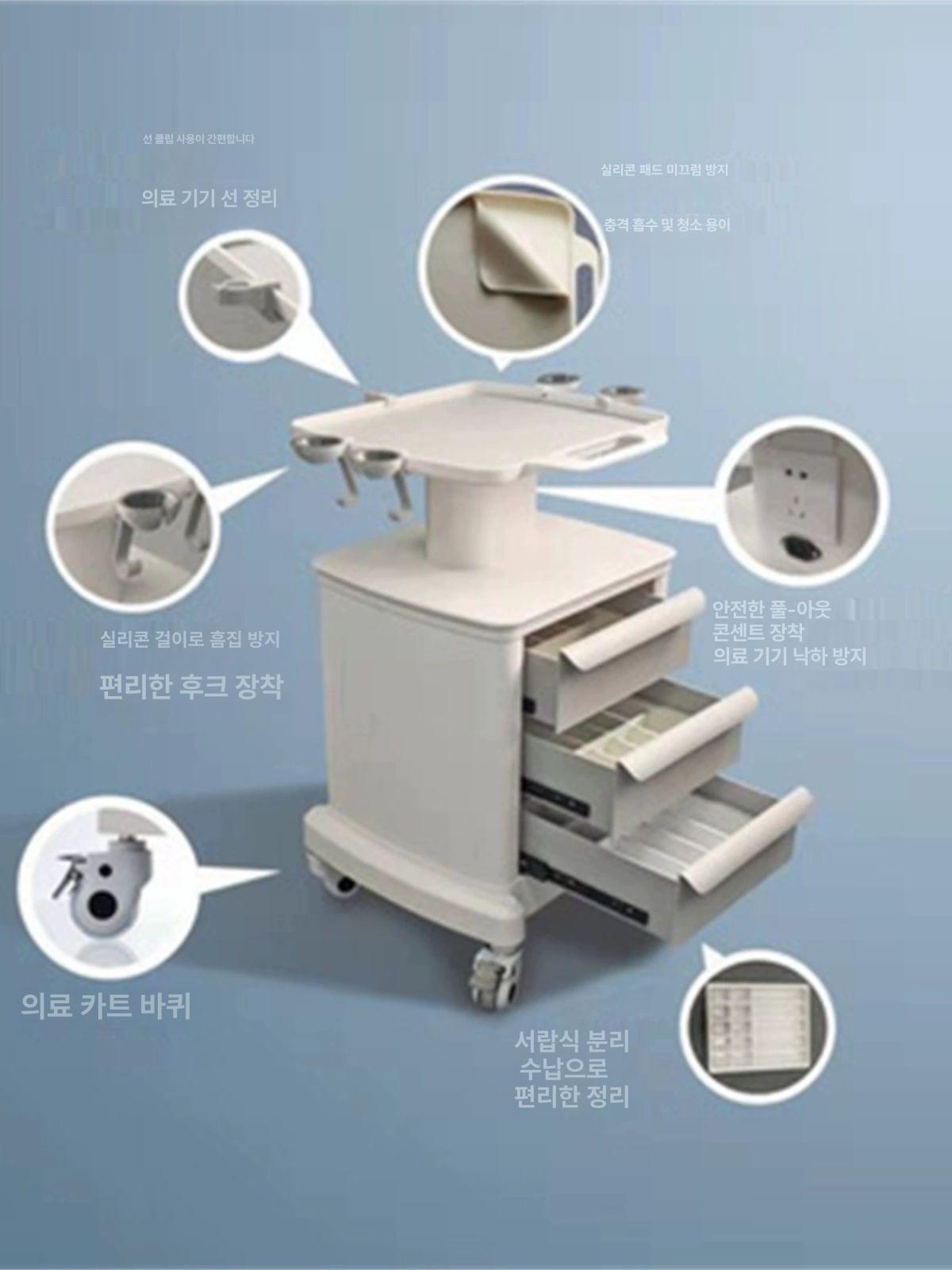 미용기기 트롤리 이동식 장비 에스테틱 네일샵 선반 카트 웨건 거치대 피부관리실 - 상세 이미지 3
