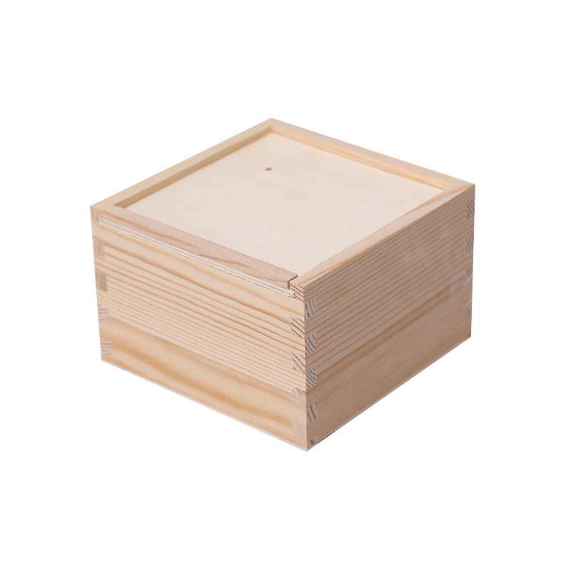 탁상용 나무 서랍 수납함 보석함 잡화 정리함 합판 인출식 디자인 12x12x8cm - 상세 이미지 4