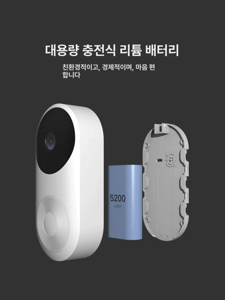 무선 스마트 초인종 비디오 인터폰 차임벨 기능 휴대용 보조배터리 무소음 선풍기 - 상세 이미지 5